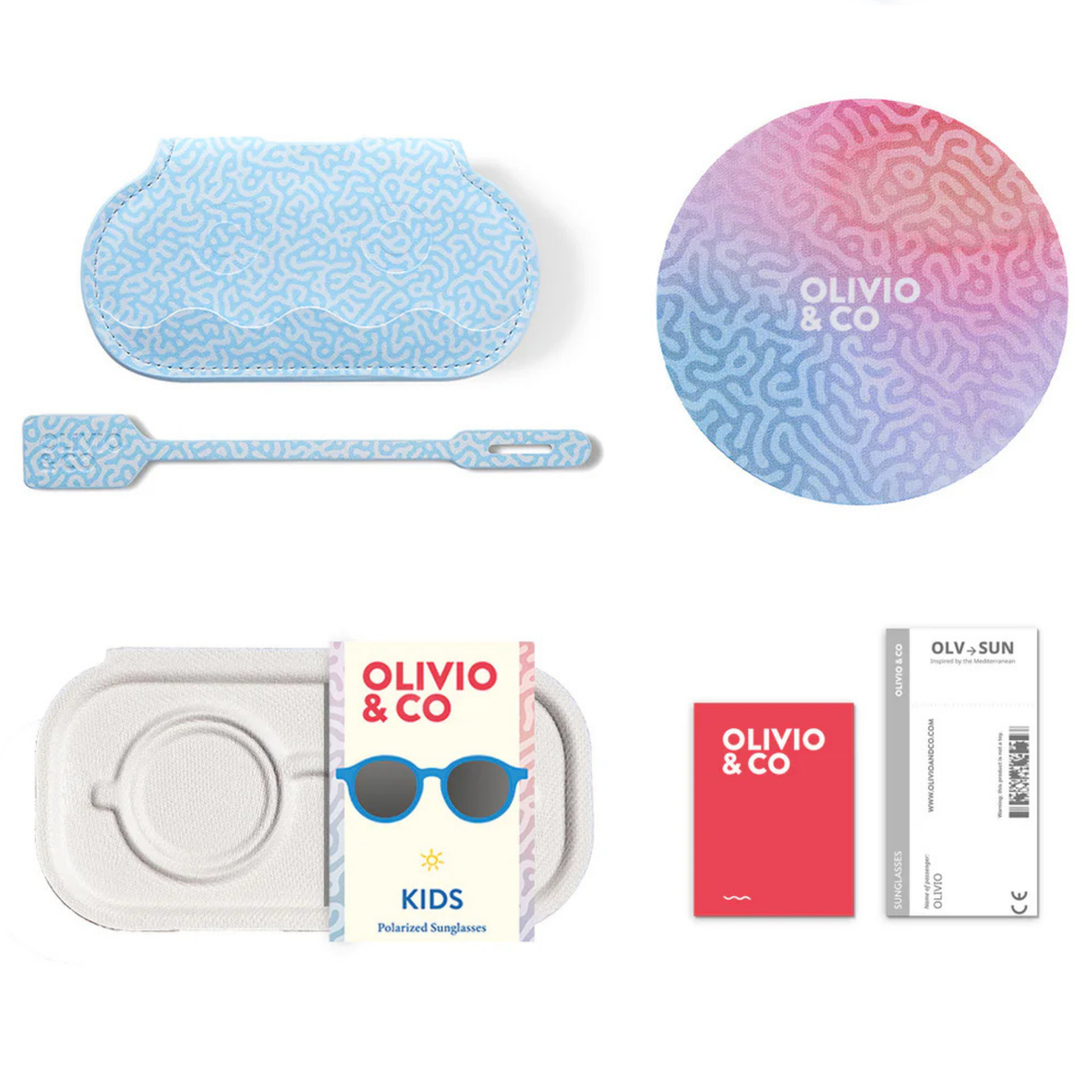 Lunettes de Soleil Ovales Enfant – Bleu Récif