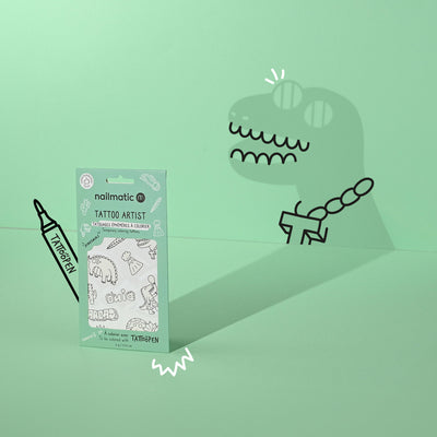 Planche de Tattoo à Colorier - Dinosaurs