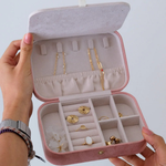 Boîte à bijoux de voyage Brigitte - Velours Rose