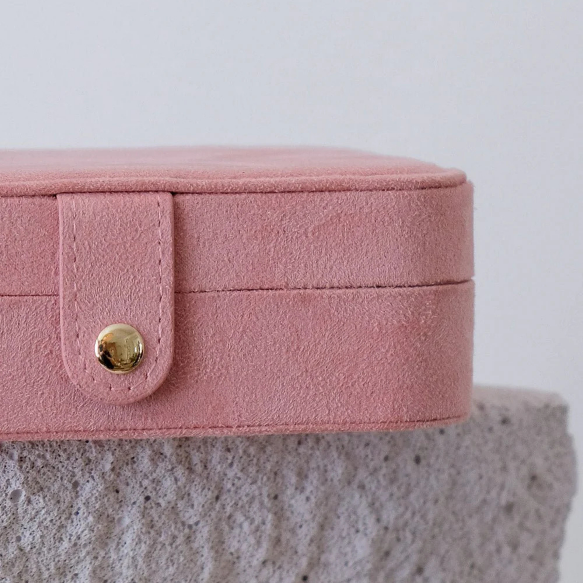 Boîte à bijoux de voyage Brigitte - Velours Rose