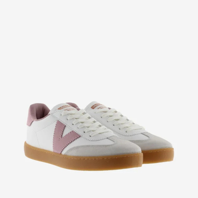Baskets blanches femme Berlin Ciclista - Rosa