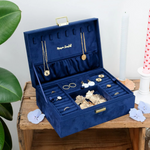 Boîte à Bijoux Louise - Velours Bleu