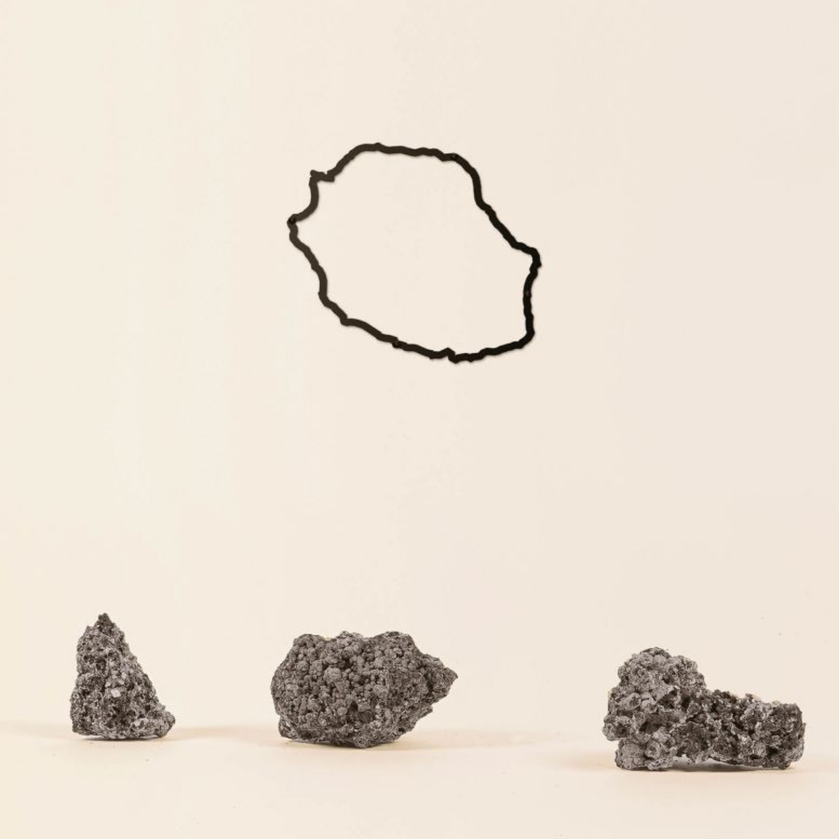 Silhouette de l'île de la Réunion - décoration murale en acier