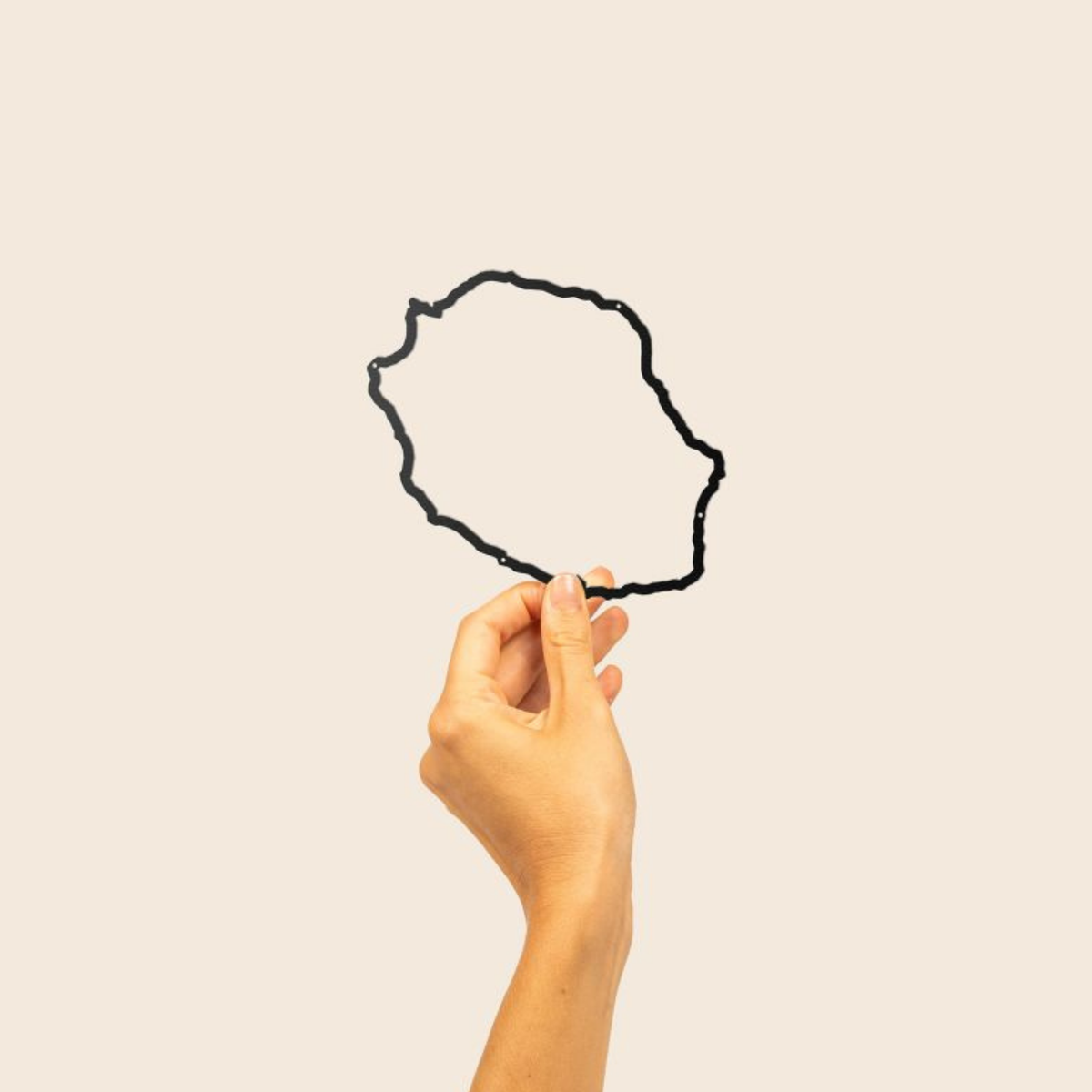 Silhouette de l'île de la Réunion - décoration murale en acier