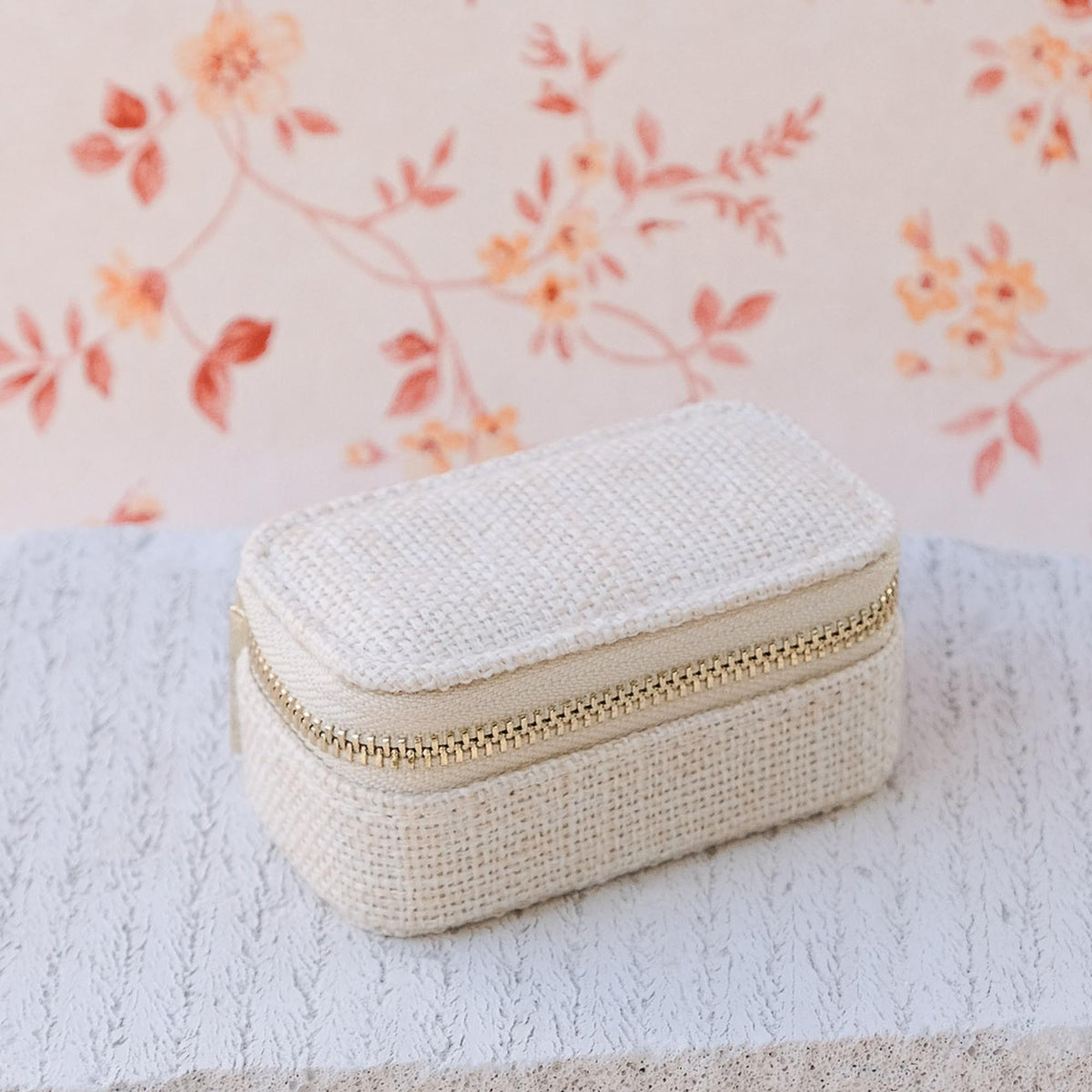 Mini boîte à Bijoux de voyage Marie - Lin Beige