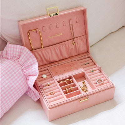 Boîte à Bijoux Louise - Velours Rose