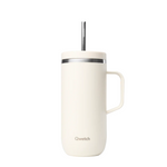 Mug isotherme inox 600ml - Matt Sable avec anse et paille intégrée