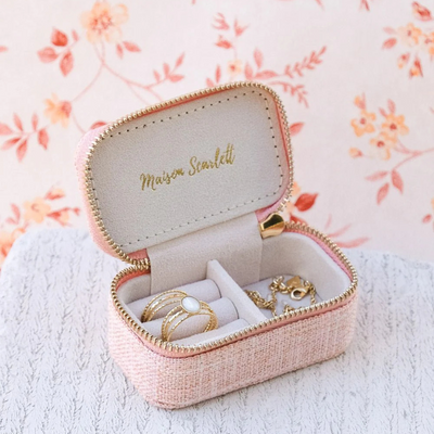 Mini boîte à Bijoux de voyage Marie - Lin Rose