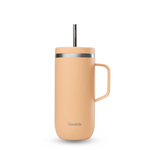 Cold cup isotherme inox 600ml - Abricot mat - Mug avec anse et paille intégrée