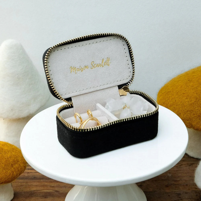 Mini boîte à Bijoux de voyage Marie - Velours Noir