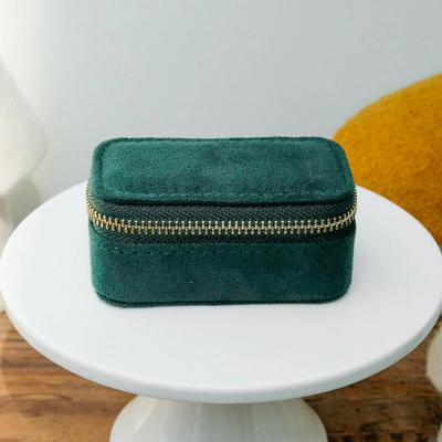 Mini boîte à Bijoux de voyage Marie - Velours Vert
