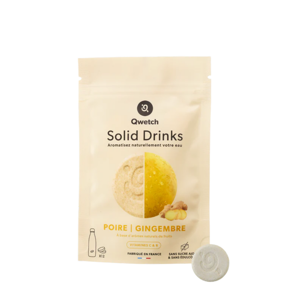 Solid Drinks Poire & Gingembre - Vitamines C & B - Sans sucres
