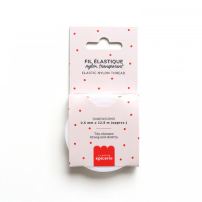 12,5 m de fil élastique nylon 0,5 mm - Transparent