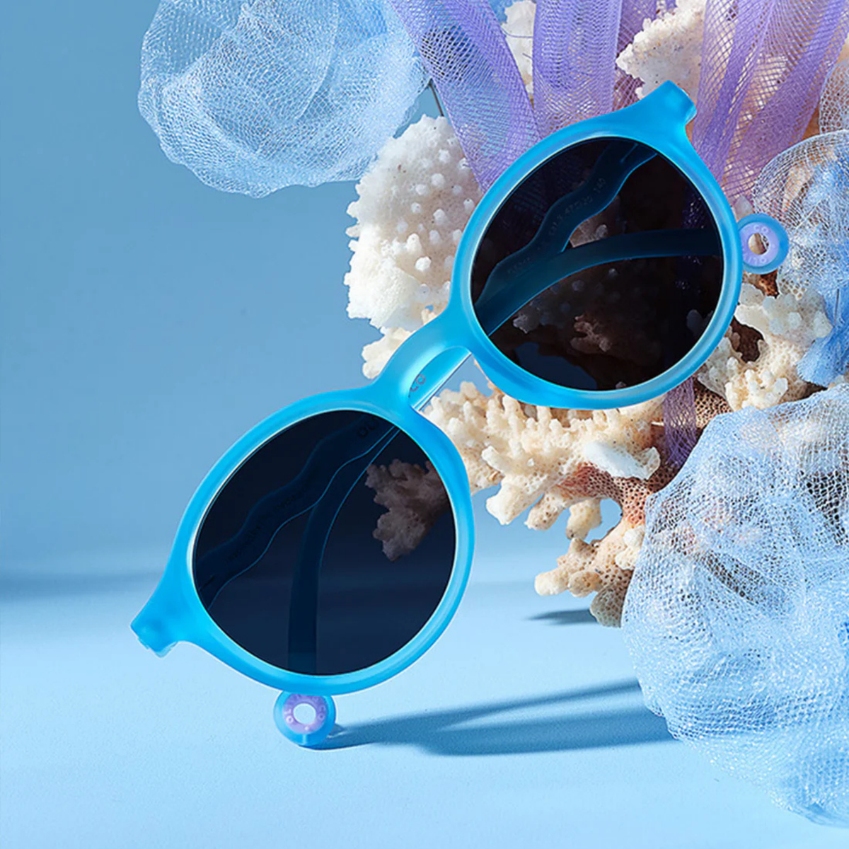 Lunettes de Soleil Ovales Junior - Bleu Récif