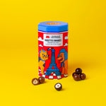 Boîte Métal Chiens – Noisettes enrobées de Chocolat Noir et Lait (125g)