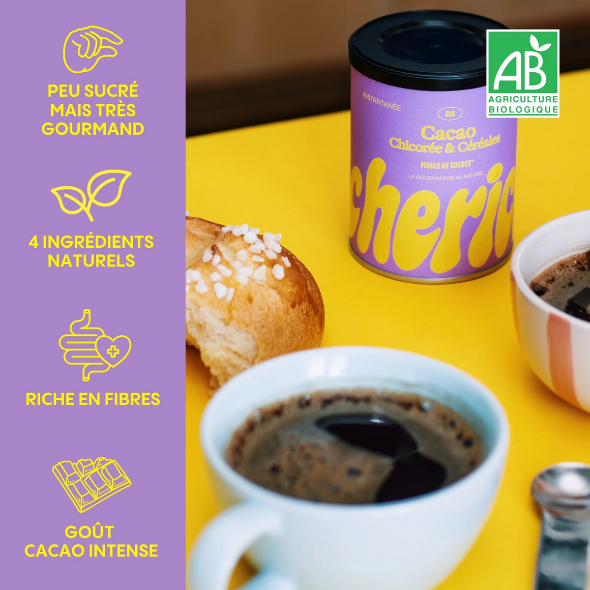 Mochaccino Chicorée Cacao Bio – 20 Tasses – Préparation Gourmande
