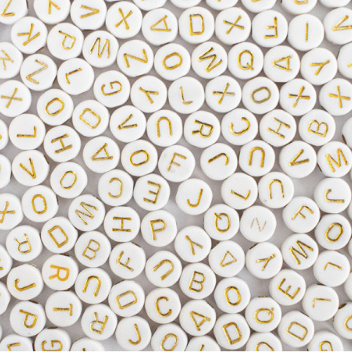 Pot perles lettres – Blanches