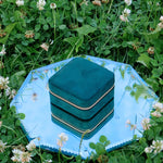 Boîte à Bijoux de voyage Corinne  - Velours Vert