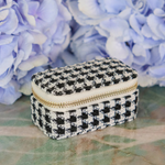 Mini boîte à Bijoux de voyage Marie - Pied de poule Noir