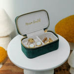 Mini boîte à Bijoux de voyage Marie - Velours Vert