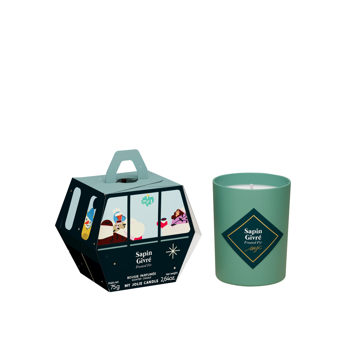 Bougie parfumée 75 gr - sapin