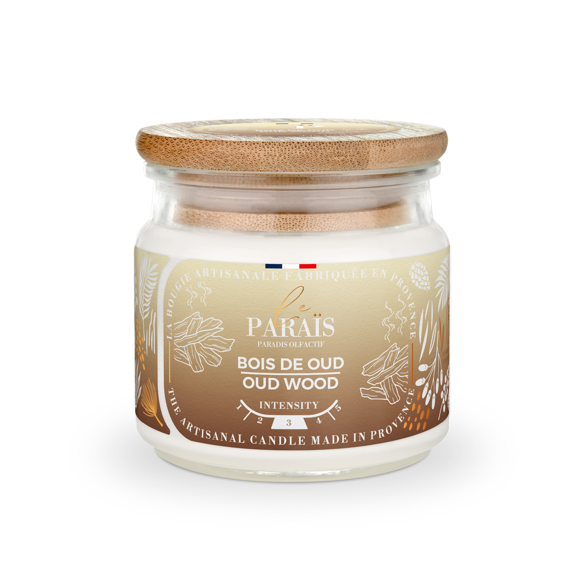 Bougie parfumée 150ml Bois d'Oud