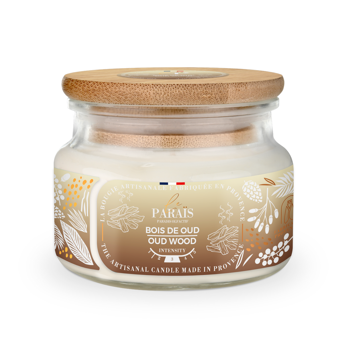 Bougie parfumée 300ml Bois d'Oud
