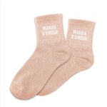 Chaussettes Maman D'amour TU - Rose Pâle
