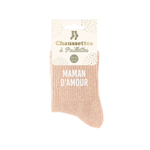 Chaussettes Maman D'amour TU - Rose Pâle