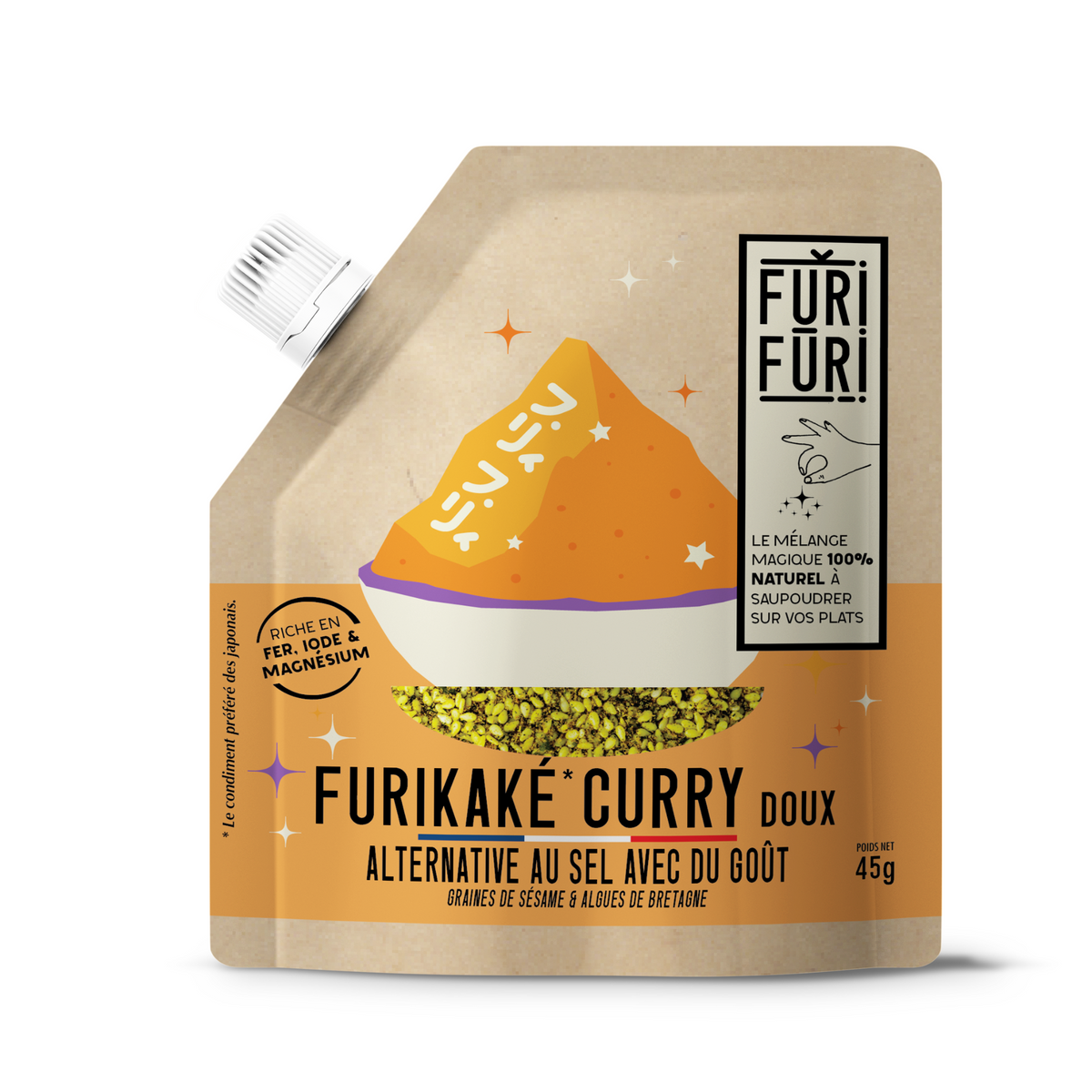 Furikake Curry Doux - Alternative au sel - Condiment sésame & algues