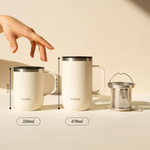 Mug isotherme inox 470ml - Matt Sable avec anse et filtre intégré