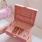 Boîte à Bijoux Louise - Velours Rose