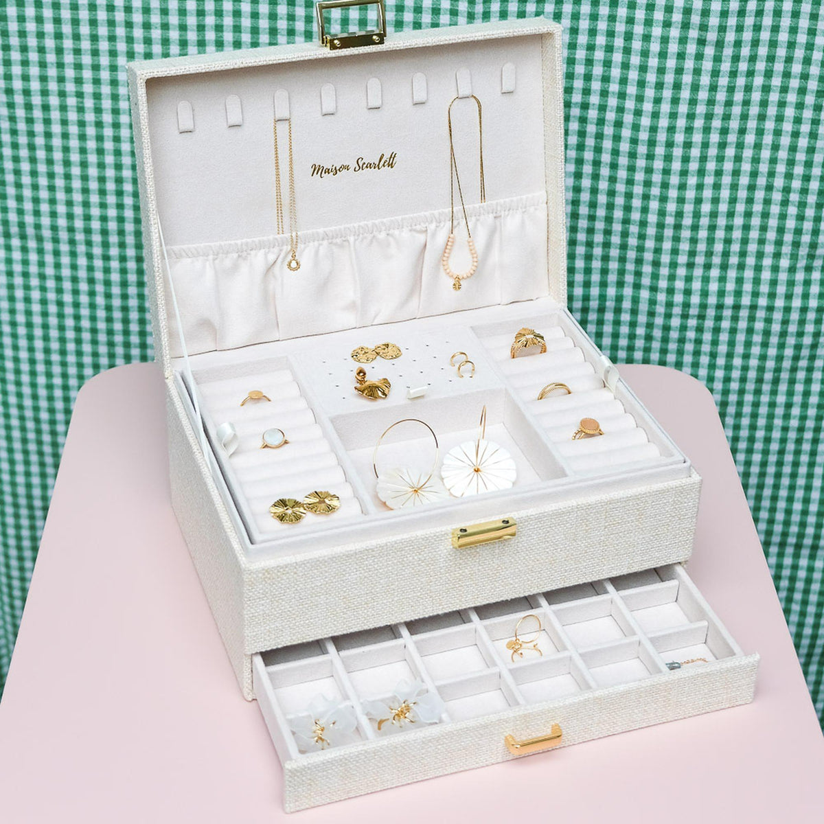 Boîte à Bijoux Denise  - Lin Beige