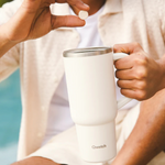 Gourde isotherme inox 900ml - Matt Sable - Travel Cup avec paille intégrée