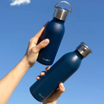 Bouteille isotherme ACTIVE inox 600ml - Bleu marine mat - avec anse