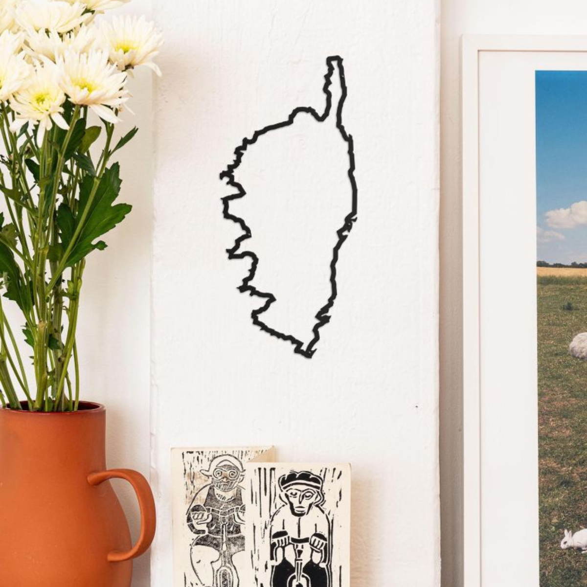 Silhouette de la Corse - décoration murale en acier