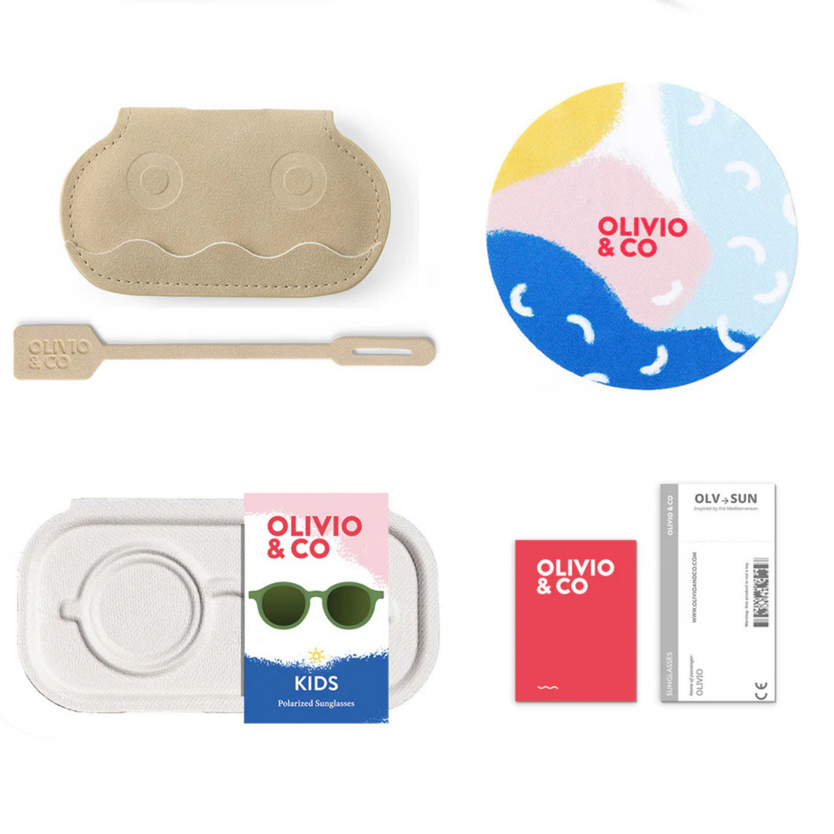 Lunettes de Soleil Ovales Enfant – Vert Olive