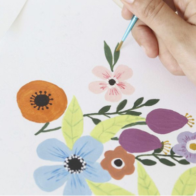 Coffret peinture au numéro - Petit Pinceau - Flowers