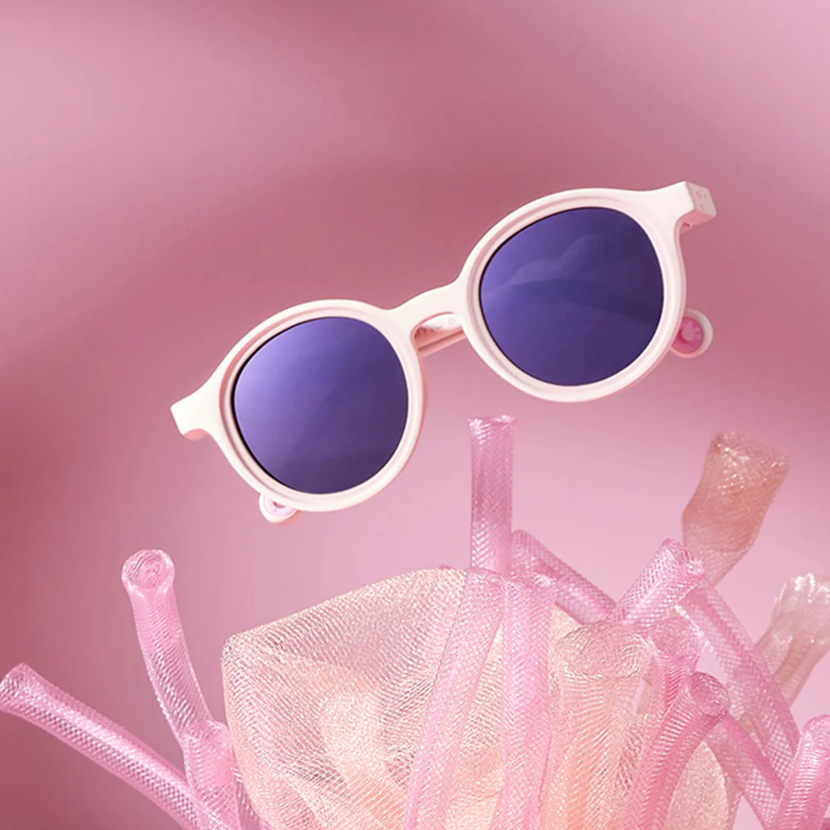 Lunettes de Soleil Ovales Bébé – Rose Corail
