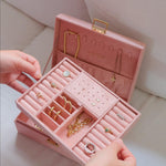 Boîte à Bijoux Louise - Velours Rose