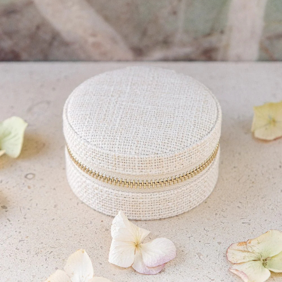 Boîte à Bijoux de voyage Yvonne - Lin Beige