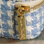 Mini boîte à Bijoux de voyage Marie - Pied de poule Bleu