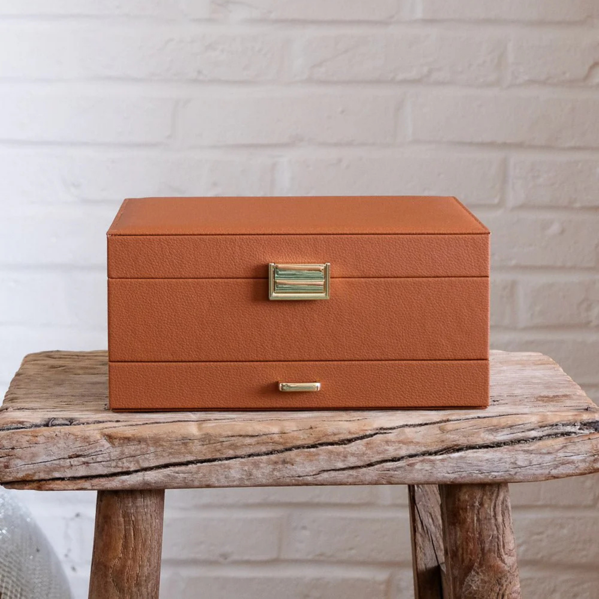 Boîte à Bijoux Denise - Cuir PU Camel