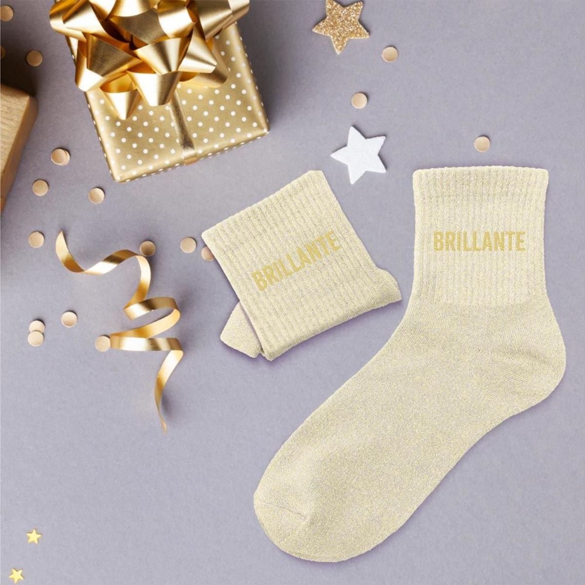 Chaussettes Brillante TU - Beige