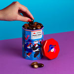 Boîte Métal Panda – Amandes enrobées de Chocolat Noir et Lait (125g)