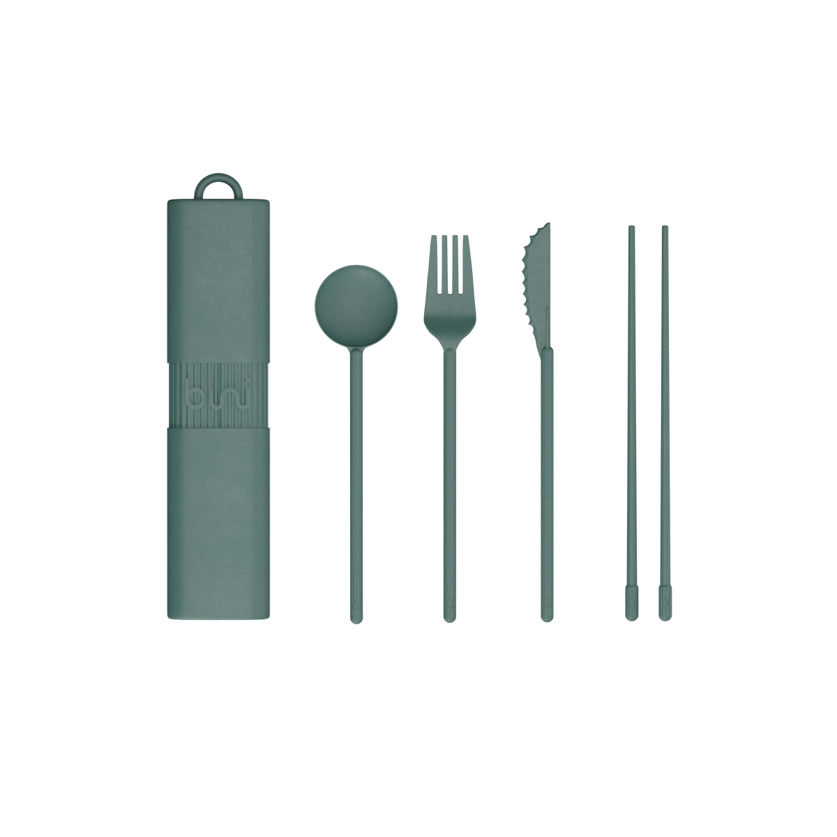 Kit de couverts réutilisables - Vert Foncé