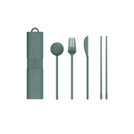 Kit de couverts réutilisables - Vert Foncé