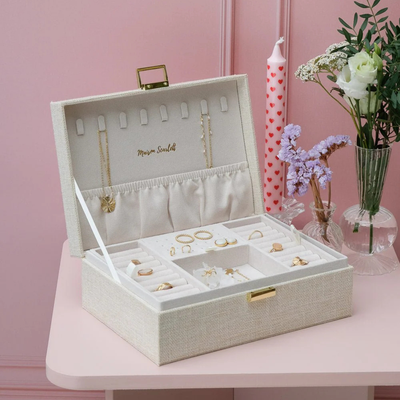 Boîte à bijoux Louise - Lin Beige