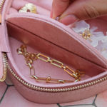 Boîte à Bijoux Celeste - Velours Rose