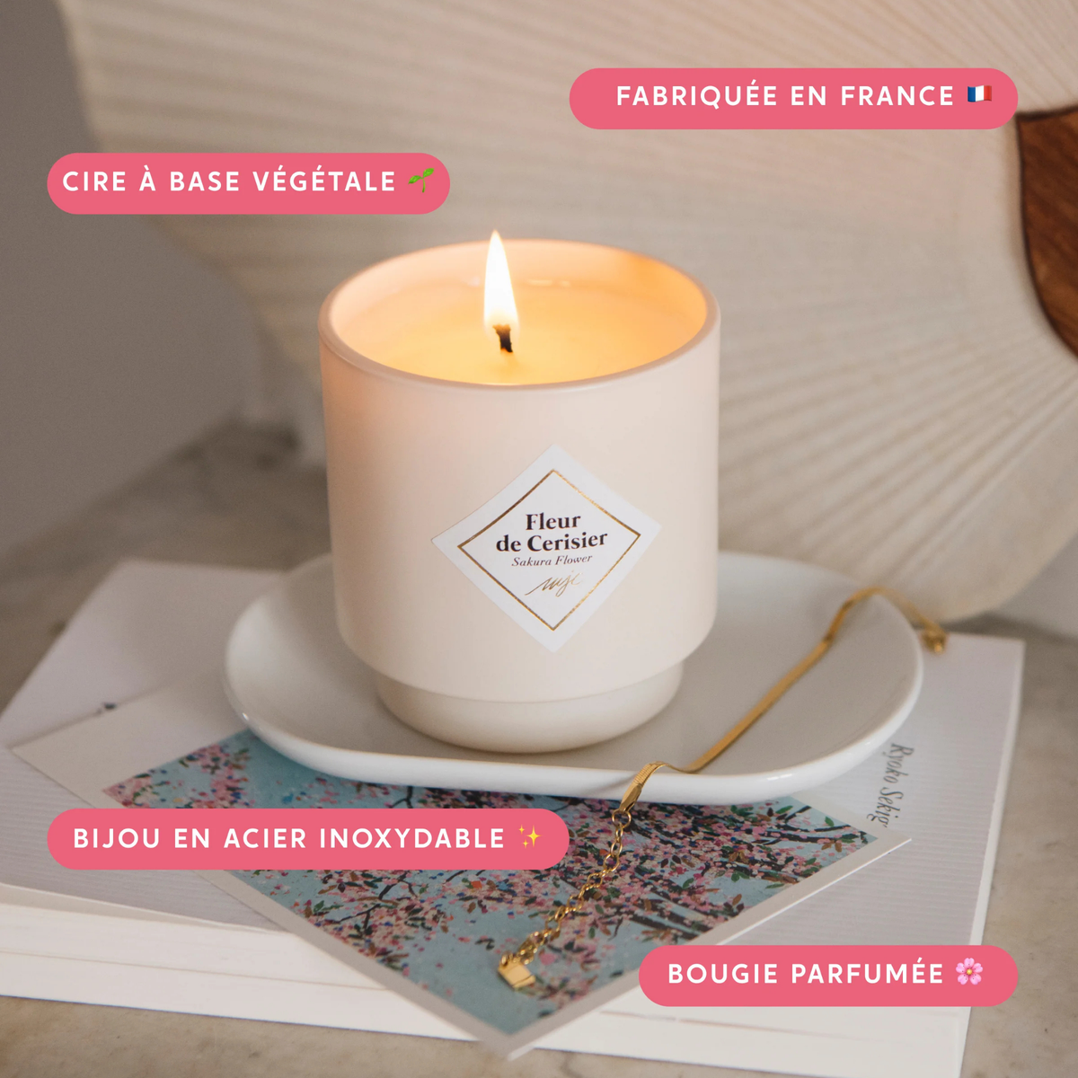 Bougie bijou surprise - Fleur de Cerisier